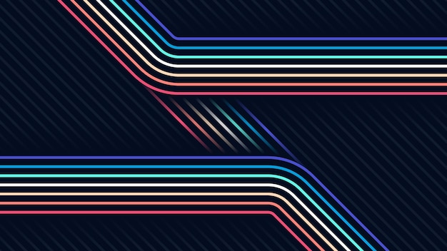 Futuristic retro stripe lines art background