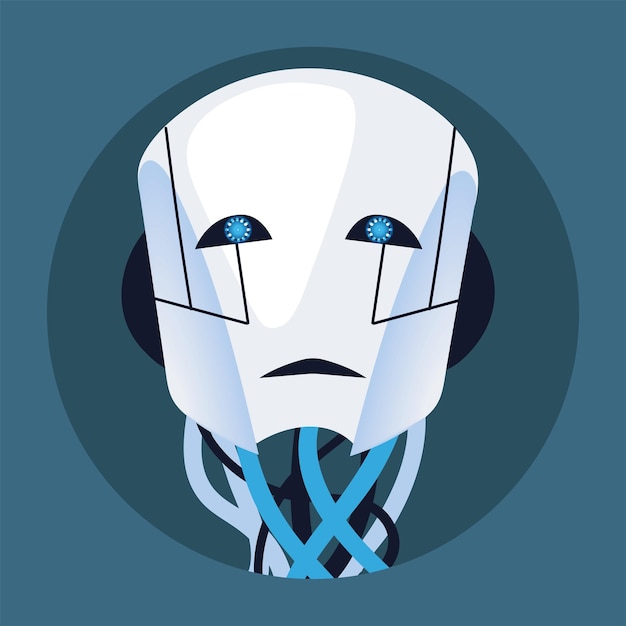 Vector futuristic robot head