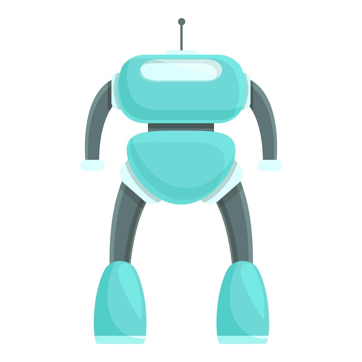 Vector futuristic robot icon cartoon vector kid education program project