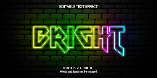 A futuristic and robotic style editable text effect Bright