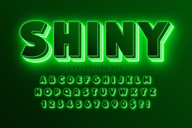 Футуристический научно-фантастический алфавит, дополнительный светящийся космический дизайн, набор креативных персонажей.