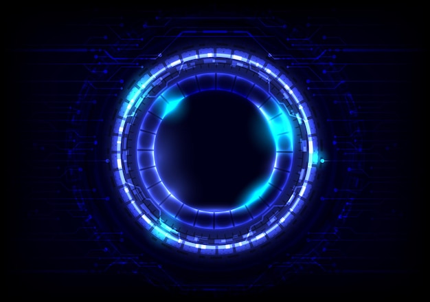 Futuristic SciFi glowing wings HUD circle element on dark hitech background Hologram particle of headup display interface Virtual reality technology cyberpunk Portal and teleport circle in game