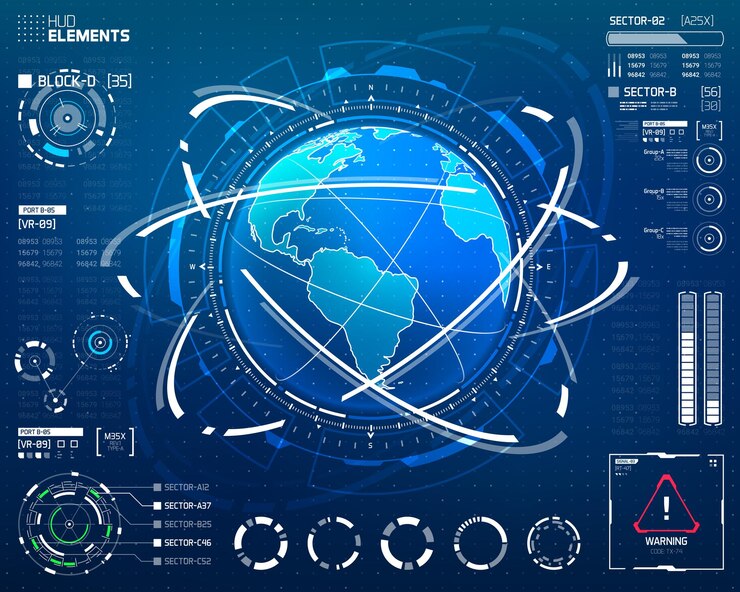 Vector futuristic scifi hud elements set