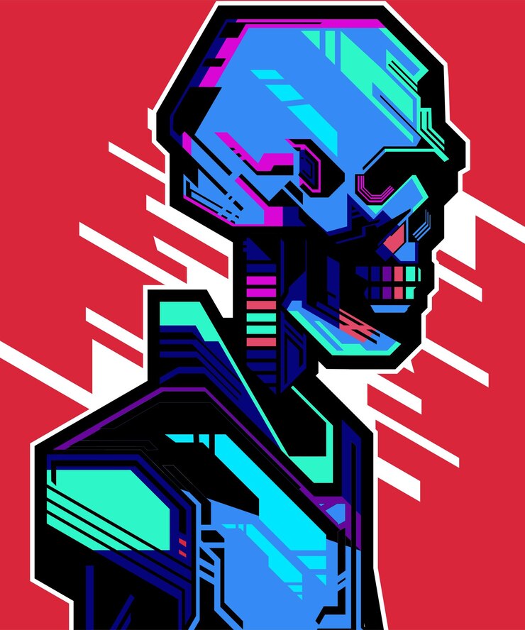 Vector futuristic skull