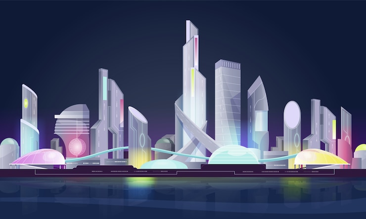 Vector futuristic skyline city