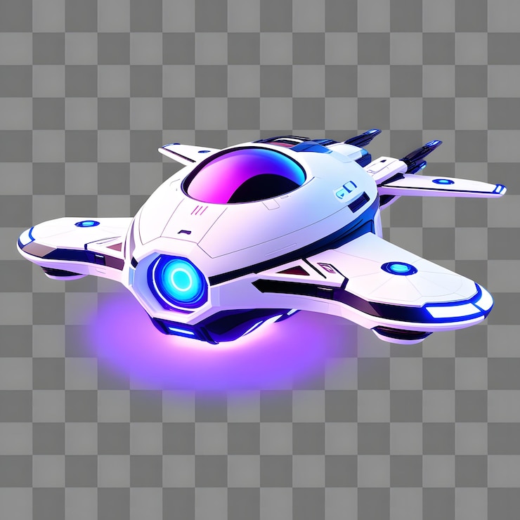 Vector futuristic spaceship digital art