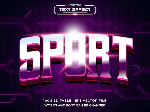 Mockup di logo effetto testo modificabile retrò 3d di sport futuristico