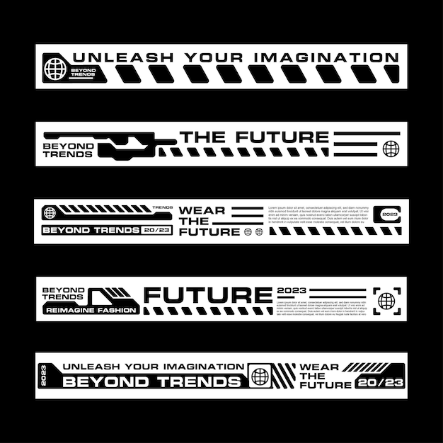 futuristic stripe line clothing streetwear design template