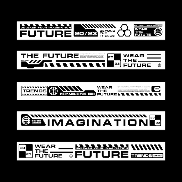 futuristic stripe line clothing streetwear design template