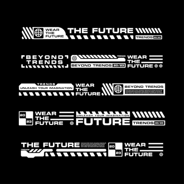 futuristic stripe line clothing streetwear design template