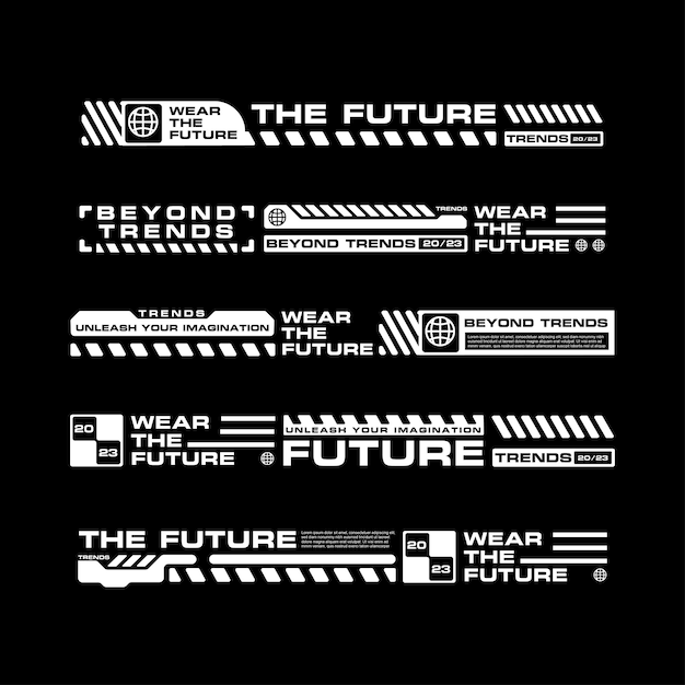 Futuristic Stripe line clothing streetwear design template