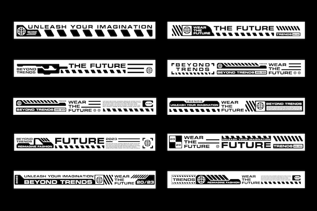 futuristic stripe line clothing streetwear design template