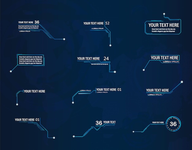 未来的なスタイルのリーダーコールアウトHUDフレームレイアウトに適用可能な最新のデジタルテンプレート新しい2022