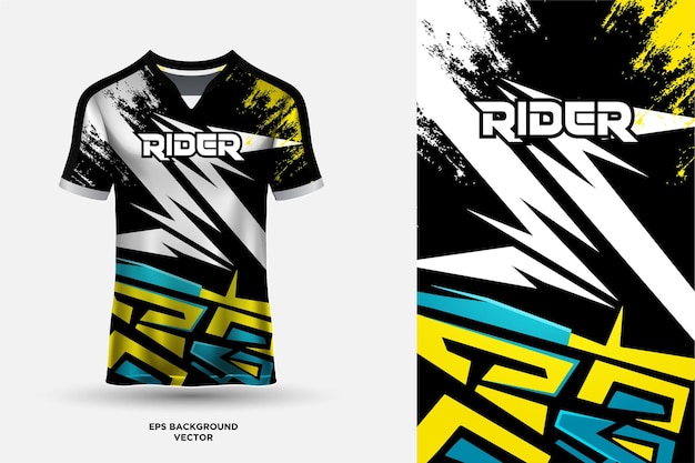 Futuristic T shirt jersey design suitable for sports racing soccer gaming and e sports vector