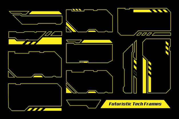 Vettore progettazione vettoriale di fotogrammi tecnologici futuristici