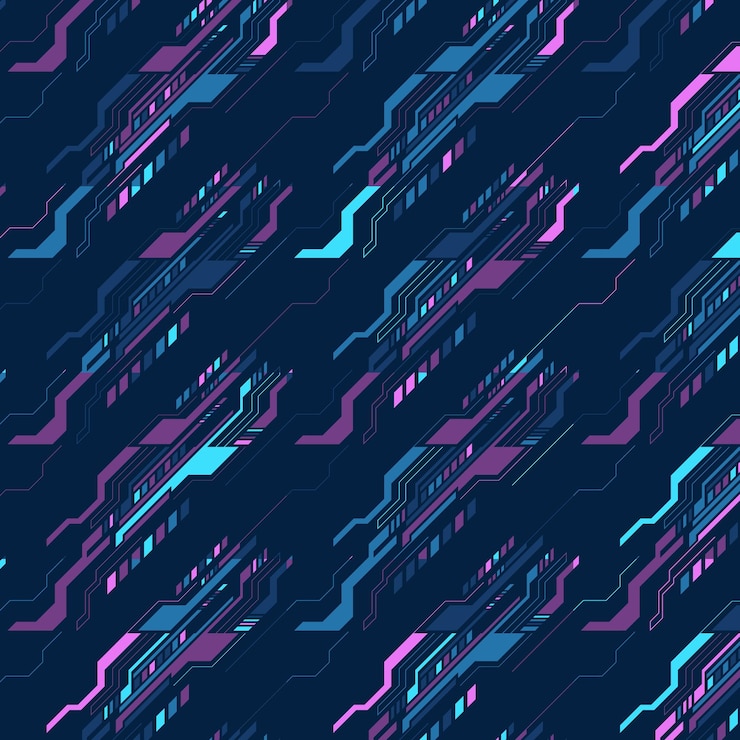 Vector futuristic technology abstract pattern square background