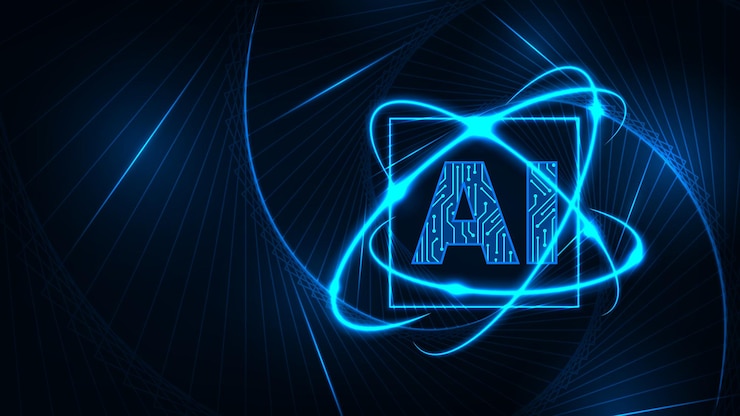Vector futuristic technology artificial internet cyber technology concept abstract blue background