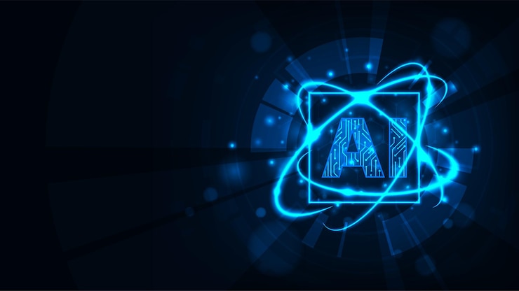 Vector futuristic technology artificial internet hud cyber technology concept abstract blue background