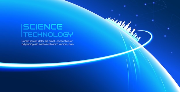 futuristic technology background with digital globe