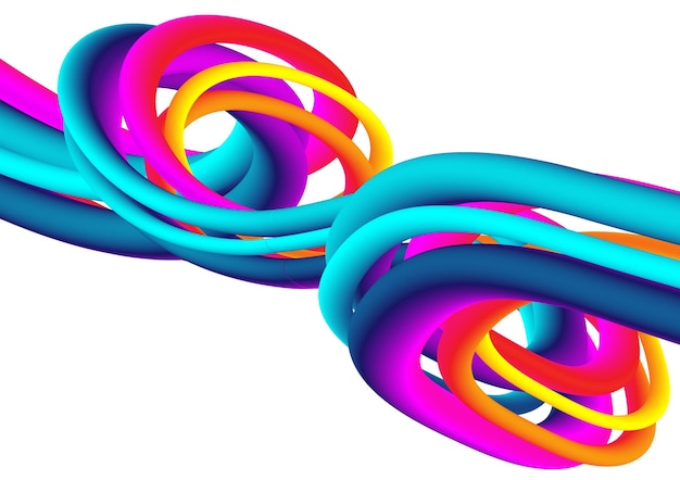 Vettore progettazione tecnologica futuristica sfondio geometrico colorato gradiente fluido composizione di forme di flusso 3d illustrazione vettoriale