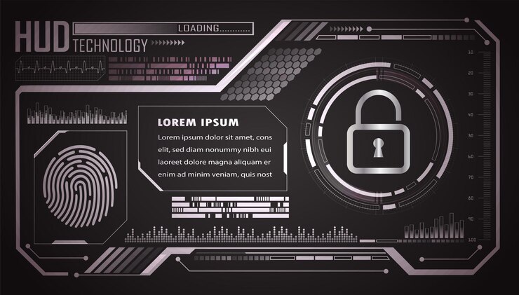 Vector futuristic technology with a lock on the top