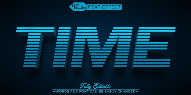 Vector futuristic time vector editable text effect template