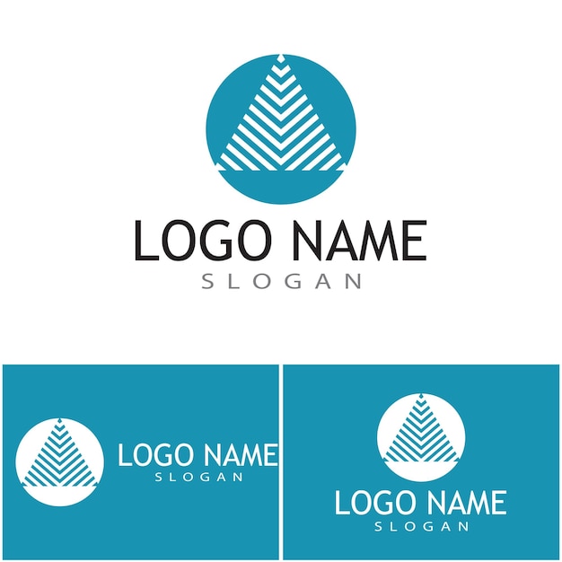 未来的なトライアングルチェーンのロゴデザインのインスピレーション