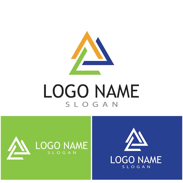 Futuristic Triangle Chain logo design inspiration