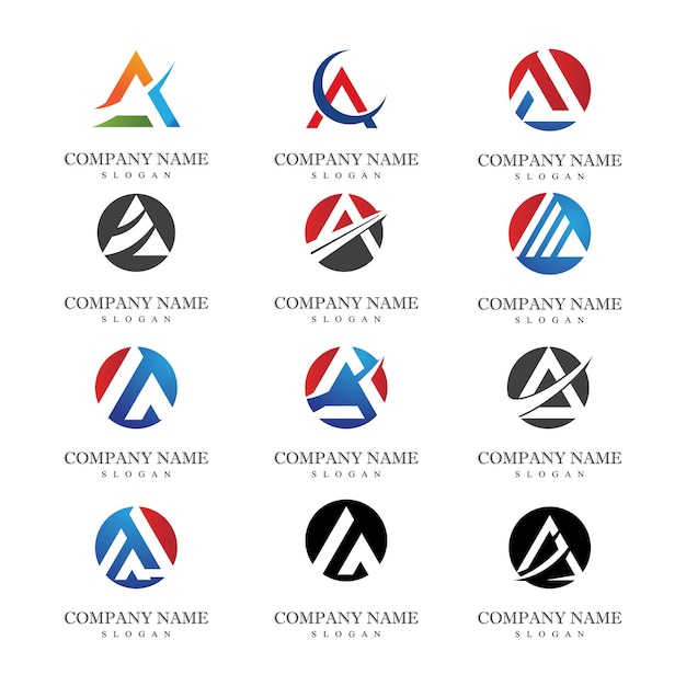 Ispirazione per il design del logo futuristico della catena del triangolo