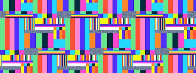 Futuristic TV glitch Pixel distorted signal on a TV screen in neon colors