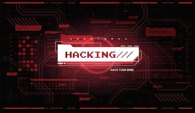 Vector futuristic ui concept. futuristic interface elements set. hacker interface. internet privacy and safety. abstract terminal console. hud background. hacking process.