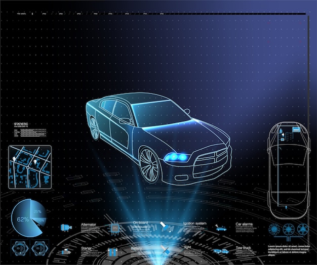 futuristic user interface. hud ui. abstract virtual graphic touch user interface.