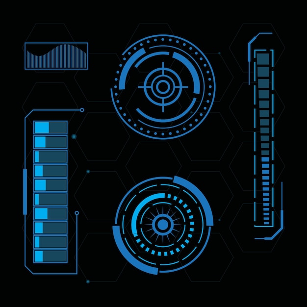 Modello di progettazione dell'illustrazione dell'interfaccia utente futuristica