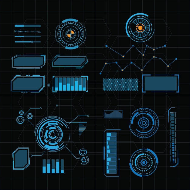 Futuristic user interface illustration design template