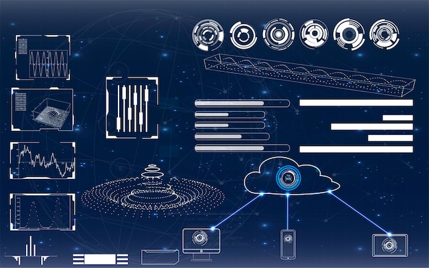 Vector futuristic user interface