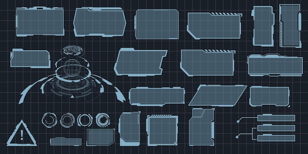 未来的なベクトル hud インターフェイス スクリーン デザイン デジタル コールアウト タイトル hud-ui gui 未来的なユーザー