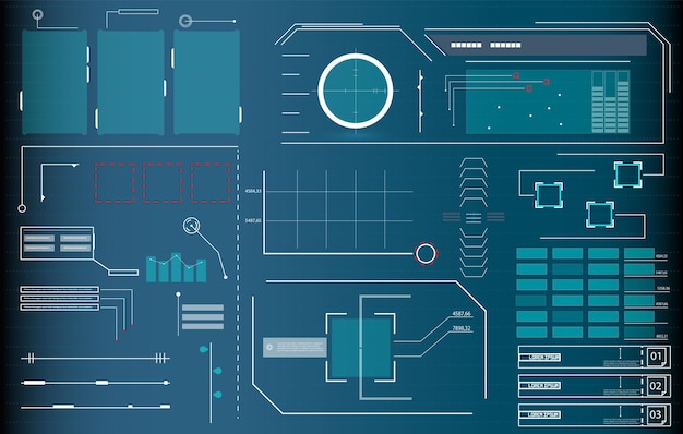 Футуристический векторный интерфейс HUD Дизайн экрана Цифровые выноски заголовков HUD UI GUI