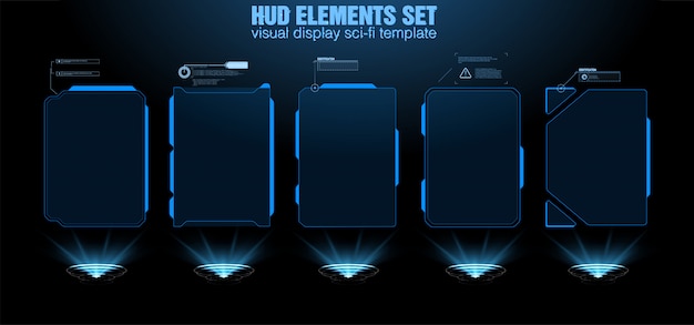 미래형 벡터 HUD 인터페이스 화면 디자인.
