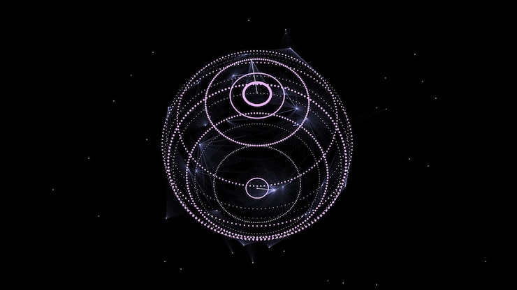 Vector futuristic vector scifi sphere in space technology circle a network connection big data digital ai background with particles abstract frame ball 3d wireframe geometric sphere