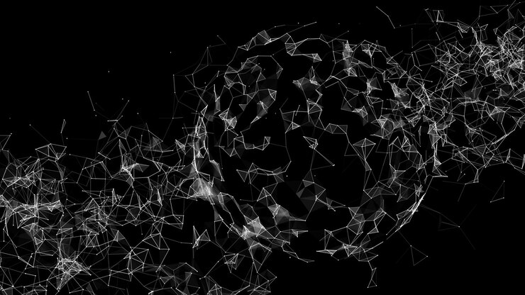 Vector futuristic vector scifi sphere in space with waves around technology circle a network connection