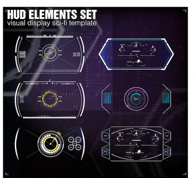 Futuristic vr head-up display design. sci-fi helmet hud. future technology display design.