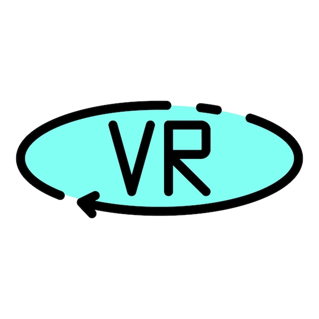 미래형 vr 아이콘 개요 미래형 vr 벡터 아이콘 색상 플랫 절연