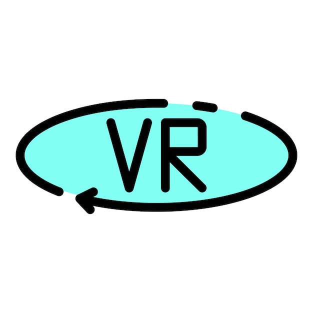 Vector futuristic vr icon outline futuristic vr vector icon color flat isolated