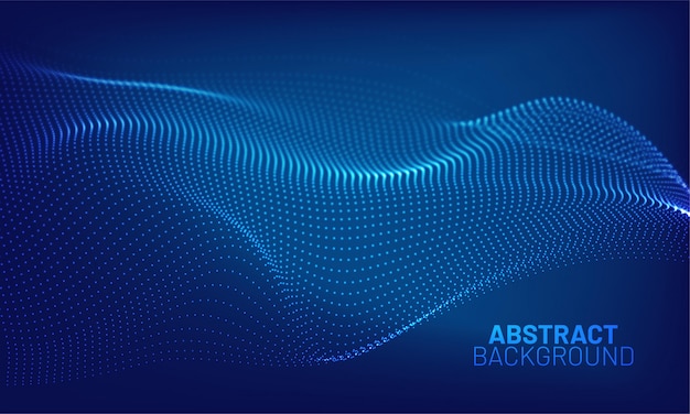 Futuristic wave abstract background. wavy line dots. technology concept. big data  .