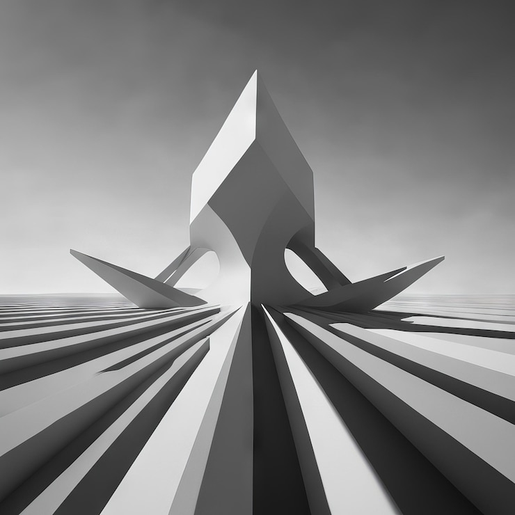 Vector futuristic white architecture design background