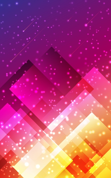 Futuristisch abstract achtergrond geometrisch verticaal poligonal vorm purper roze geel patroon.