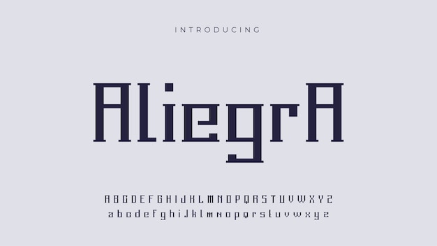 Futuristisch aliegra-lettertype