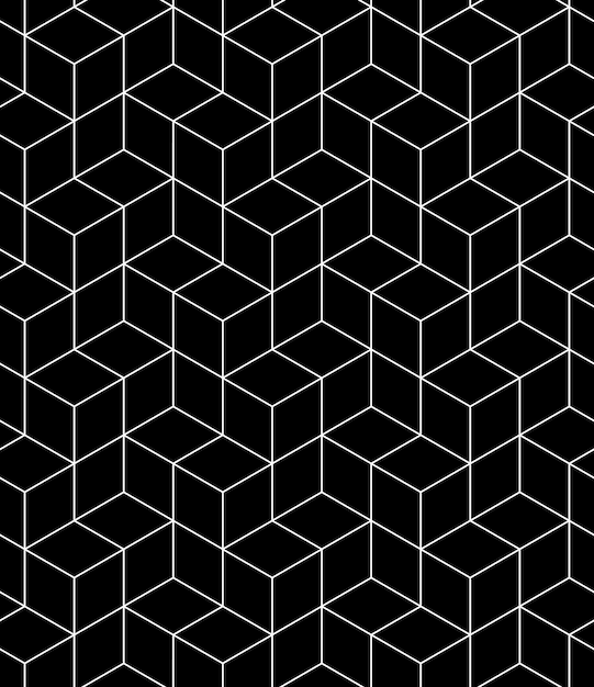 Vector futuristisch continu zwart patroon, ongrijpbare motief abstracte achtergrond met geometrische figuren. monochroom decoratieve naadloze achtergrond, kan worden gebruikt voor design en textiel.