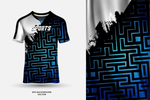 Futuristisch en fantastisch T-shirt jersey-ontwerp geschikt voor sportraces, voetbalgaming en e-sportvectoren