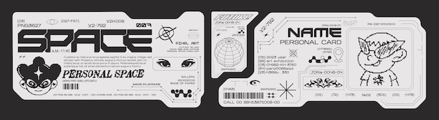 Futuristisch Y2K-technologieframe voor ontwerp HUD-frames in SkiFi-stijl GUI FUIModern cybergebruiker